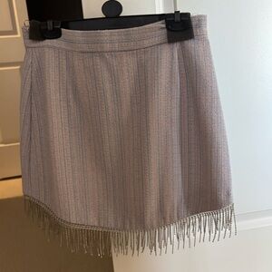 river island rhinestone fringe skirt